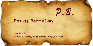 Petky Bertalan névjegykártya