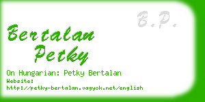 bertalan petky business card